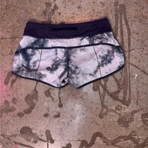 Lululemon Athletica Purple and Gray Tie-Dye Athletic Shorts